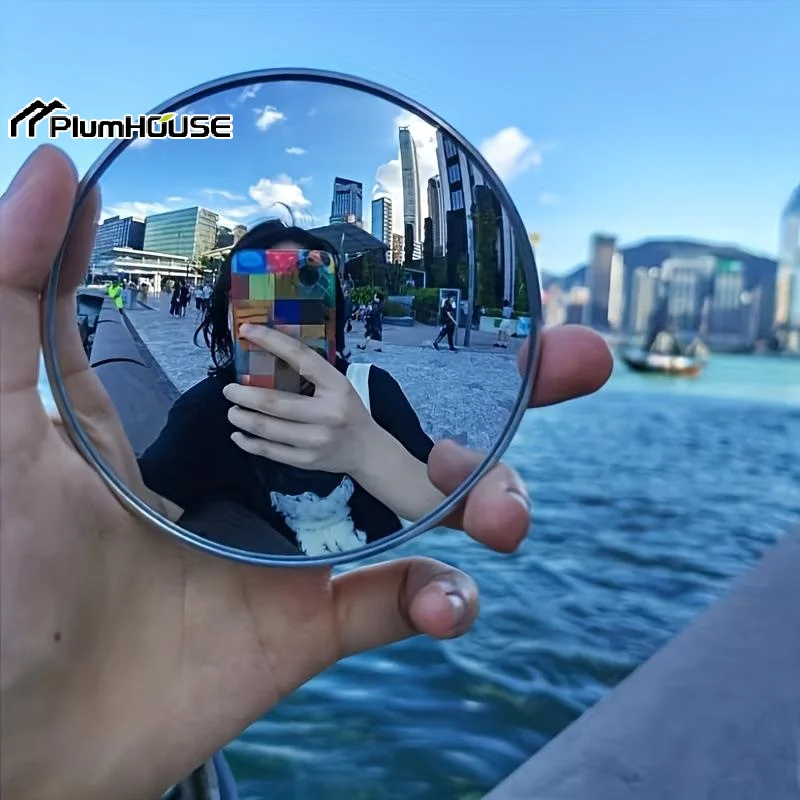 Girls' Makeup Mirror Travel Selfie Round Convex Mirror Photography Props High-definition Wide-angle Mirror