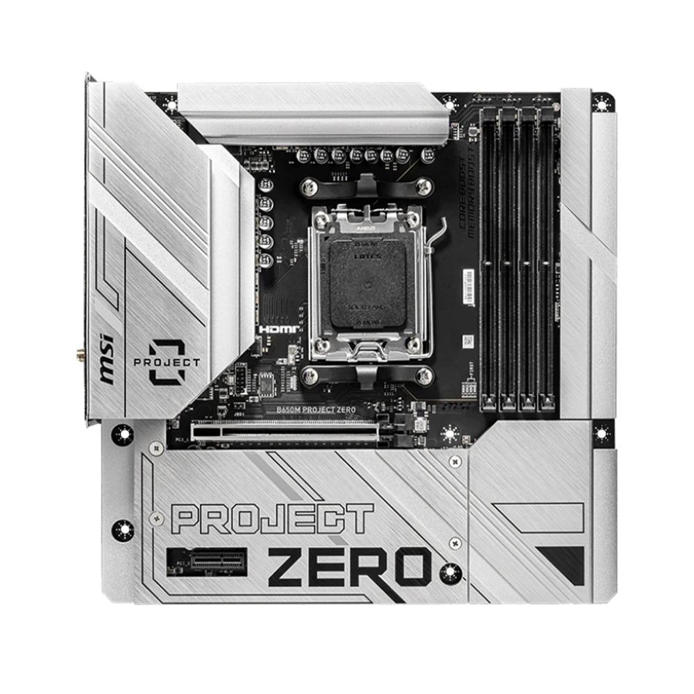 اللوحة الأم MSI B650M PROJECT ZERO AM5 B650 تدعم وحدة المعالجة المركزية 7800x3D AMD Ryzen 8000/ 7000 Series 4xDDR5 256GB HDMI NVME M.2 PCle 4.0 #3