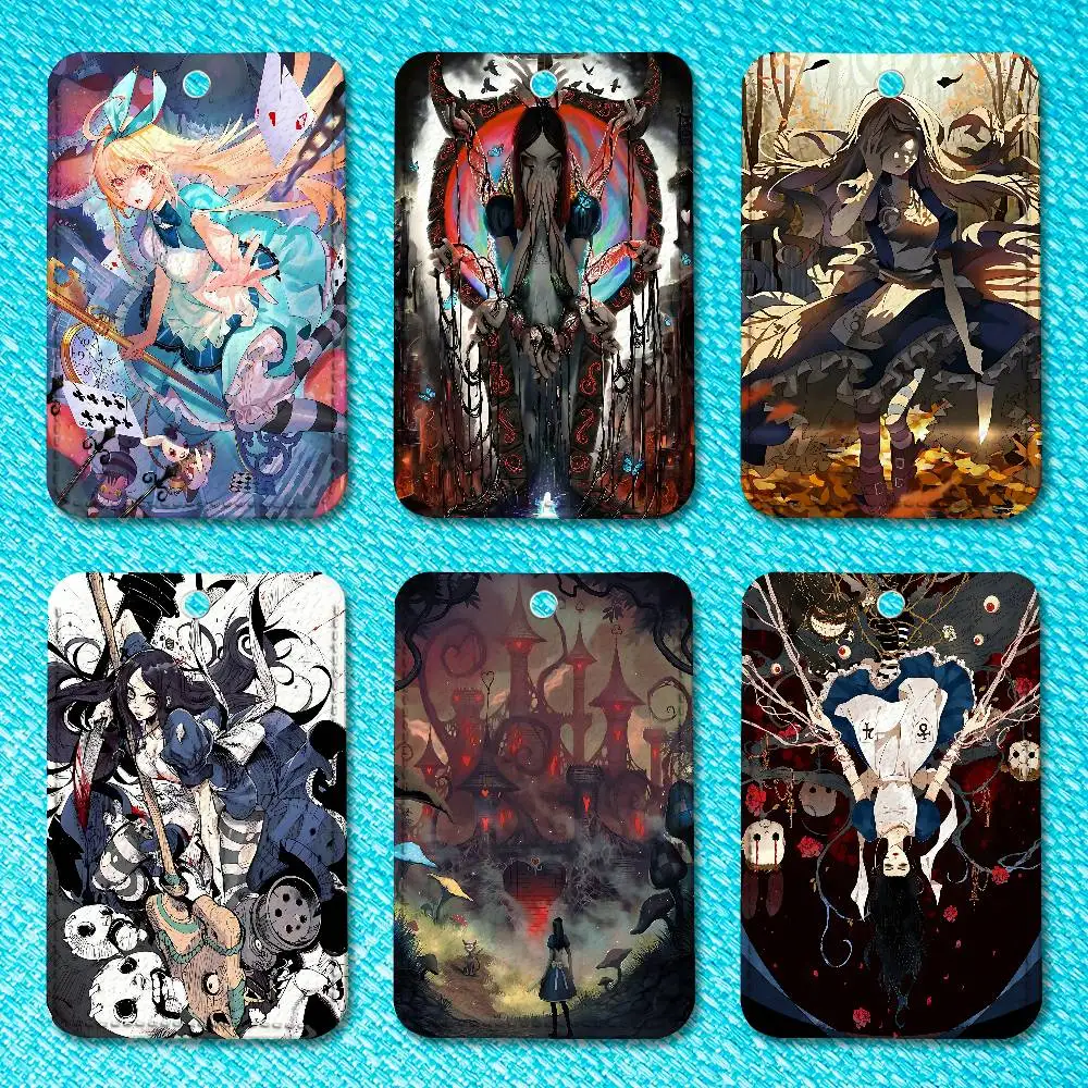 A-Alice Madness GAME يعود حامل المفاتيح لبطاقة العمل البنك حامل الأعمال بطاقة الطالب حافظة واقية بطاقة الحافلة