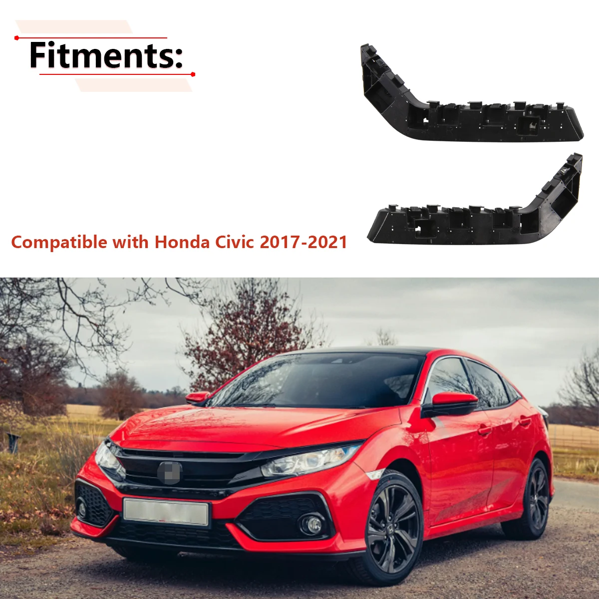 2 Piezas de Soporte de Parachoques Delantero 71198-TEA/71193-TEA para Honda Civic 2016-2021