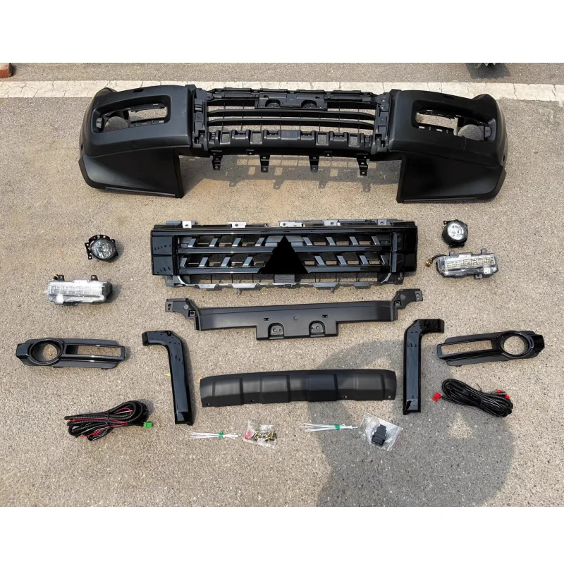 

Black Front Bumper assembly for Mitsubishi Pajero V93 V97 modified new style grille Fog light surround Body kit