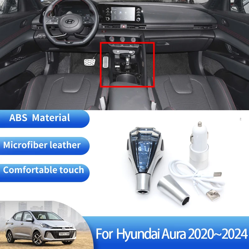 For Hyundai Aura AI3 Grand i10 sedan 2020 2021 2022 2023 2024 Car Universal Crystal Handle Shift Knob Crystal Shift Ball Head