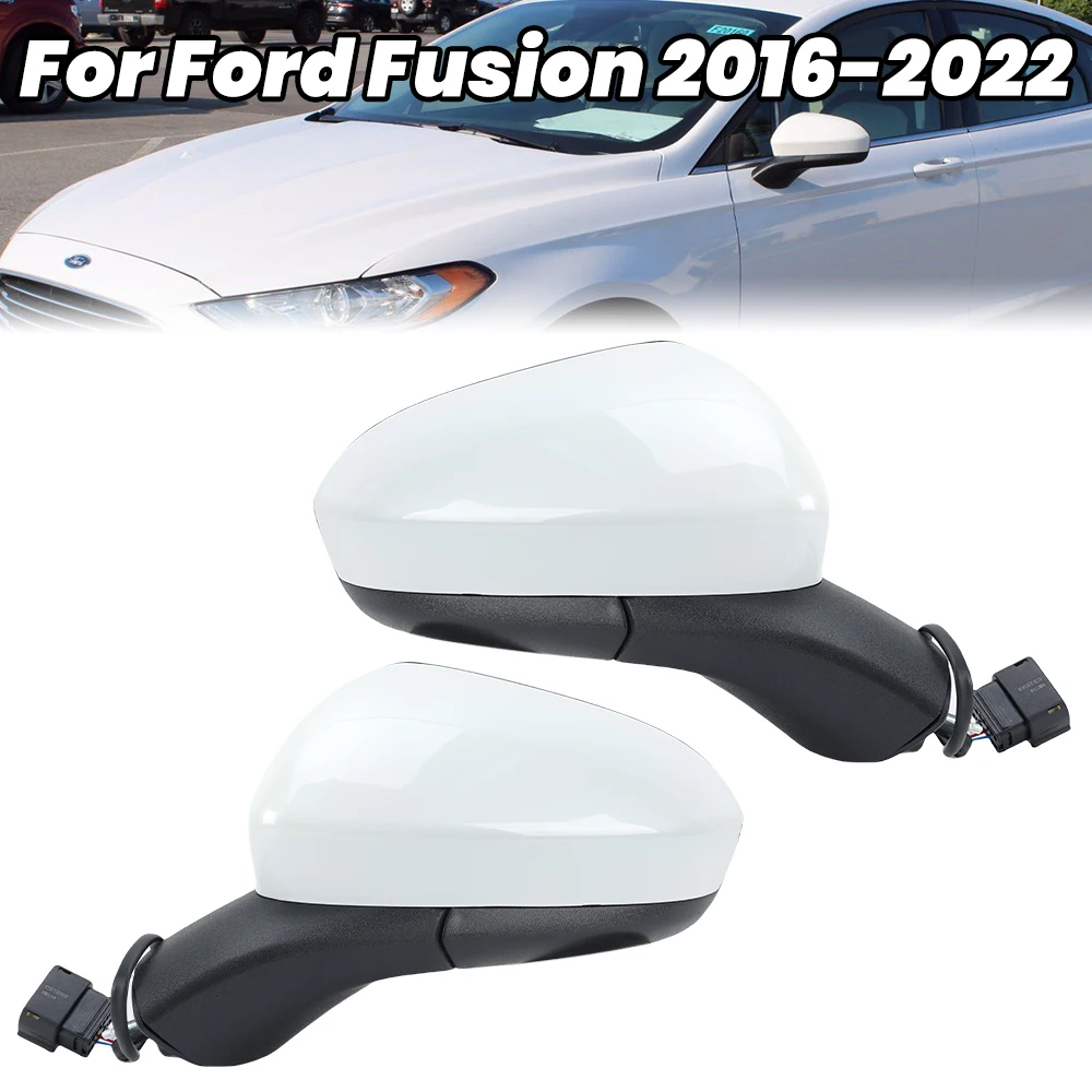 3Wire Side Mirror Assembly For Ford Fusion 2015-2022 US Version White Large And Small Mirror Plug-In Door Mirror Car Accessories