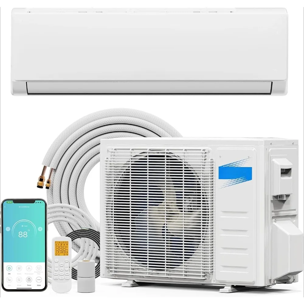 

Wifi Enabled Mini Split Air Conditioner & Heater 9000 BTU with Inverter 19 SEER2 Energy Saving 115V Ductless Split AC Unit