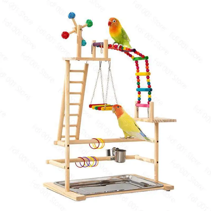 Bird stand solid wood training peppercorn wood shelf playground platform hand bird