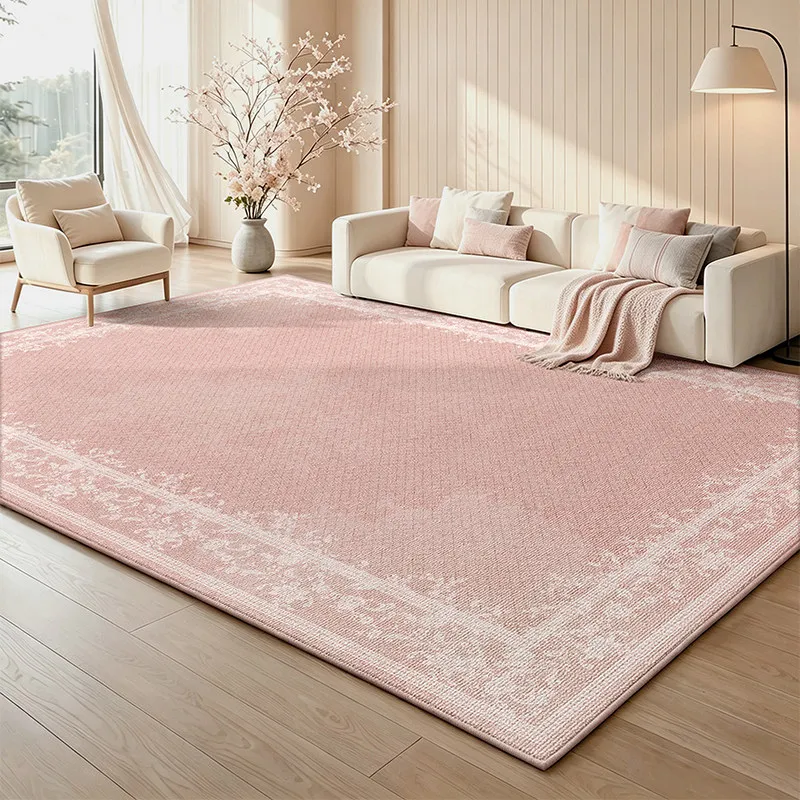 Large Area Living Room Decoration Soft Carpet Pink Rugs for Bedroom Washable Lounge Floor Mat Anti-slip Cloakroom Waterproof Rug