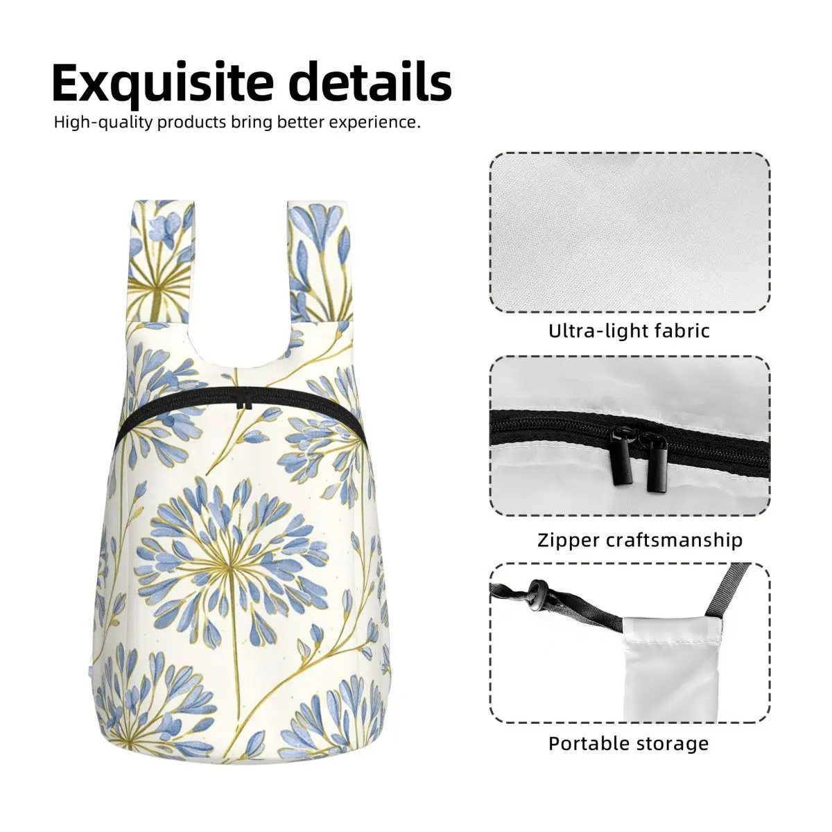 Gold Line Accent Agapanthus Student Backpack School Bag Hiking Travel Daypack for Men Women Storage Bookbag Shoulder Bags