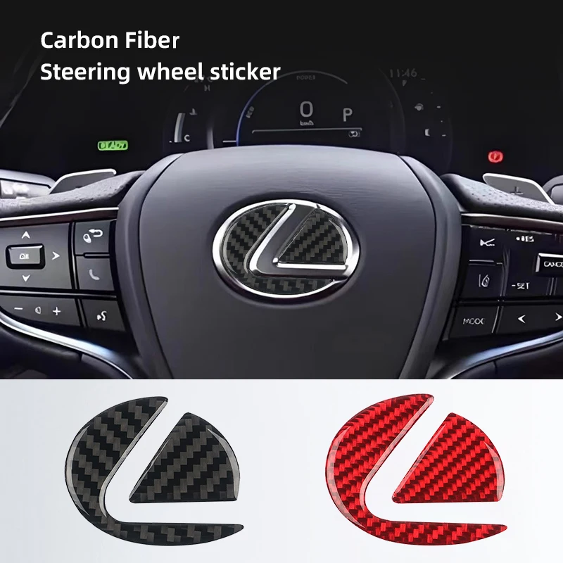 Lexus Car Stickers Carbon Fiber Steering Wheel Decorative Paster For RX330 IS250 Ct200h ES300h RX350 IS300h NX300h RX400h UX250h