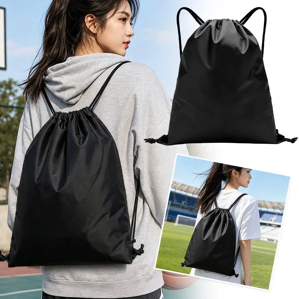 Drawstring Backpack Waterproof Gym Sackpack Lightweight Sports Cinch Bag Portable Drawstring Bag For Men Women Fitness