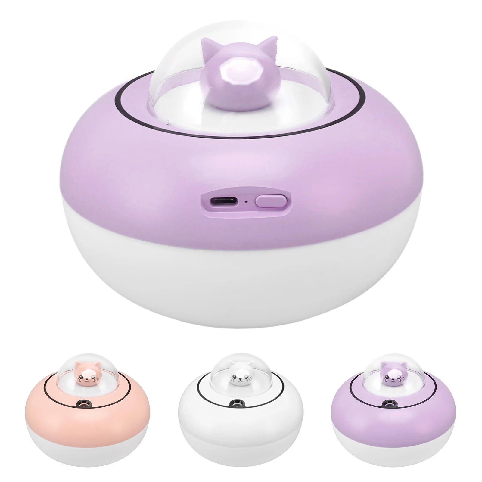 Mini Humidifier Cute Cat Sculpture Portable Quiet Desktop Air Humidifier for Home Office USB Plug in