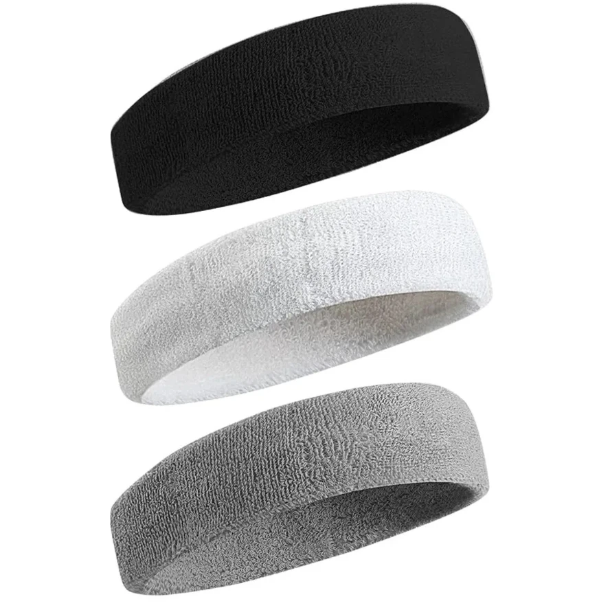 

3pcs Sweatproof Sports Headbands for Men and Women - Moisture-wicking Sweatband for Tennis, Basketball, Running, Gym, Workout
