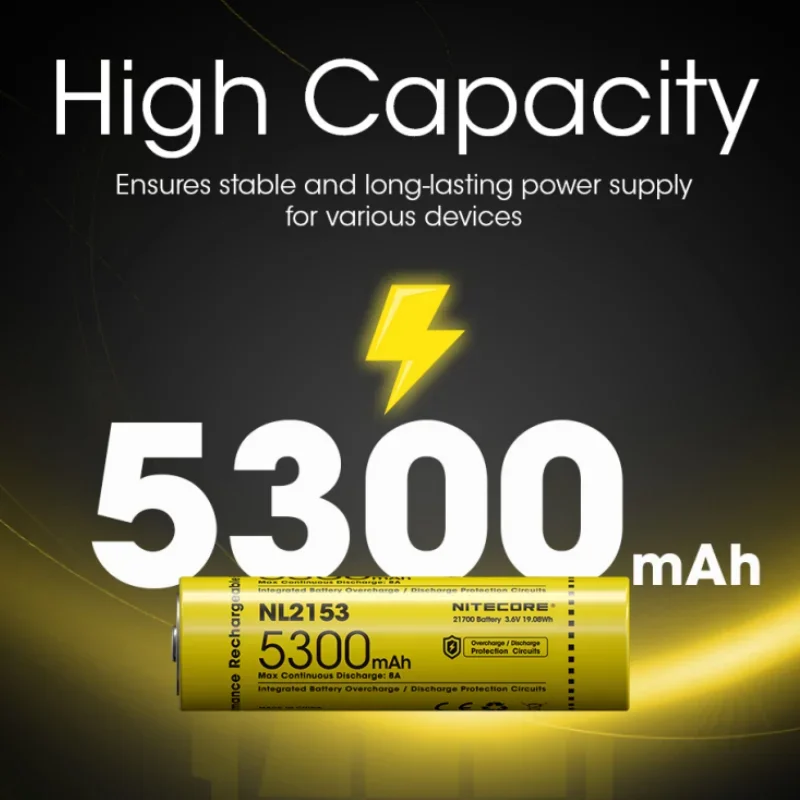 NITECORE NL2153 21700 5300mAh Li-ion Rechargeable Battery