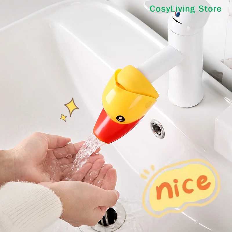 

Удлинитель для смесителя в виде утки, детский удлинитель для смесителя, игрушка для мытья рук, мультяшный удлинитель для мытья рук для малышей, защита от брызг