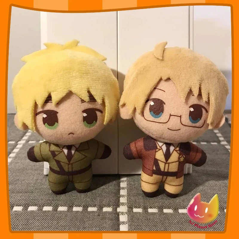 10 CM Axis Powers Worlds Stars Plush Doll Keychain Hetalia Arthur Kirkland Alfred F Jones Wang Yao Keyring Cosplay Props Gift