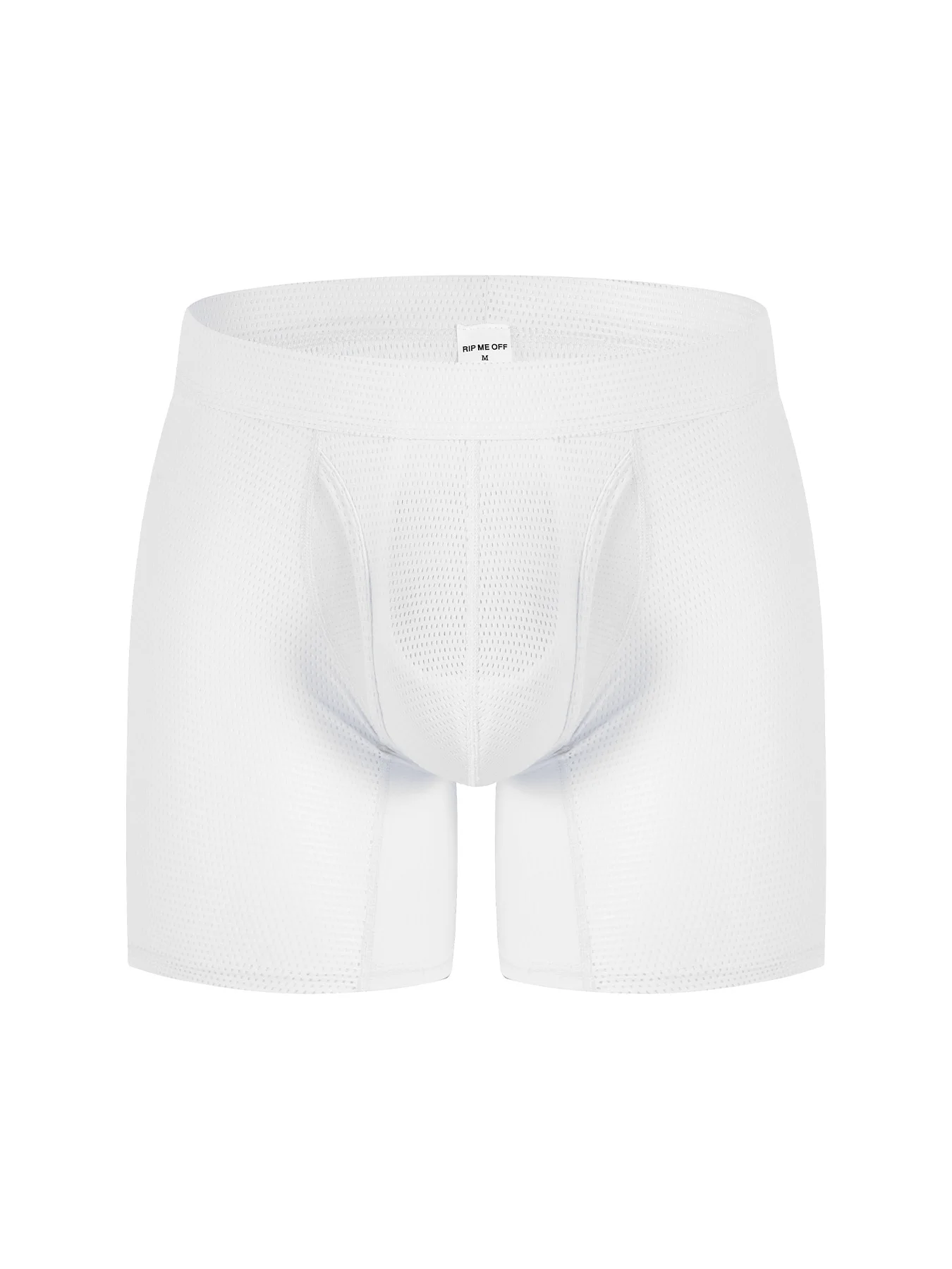 Men's Solid Knit Boxer Shorts Advanced Cooling Anti Chafing Sport Long Leg Underwear Active
