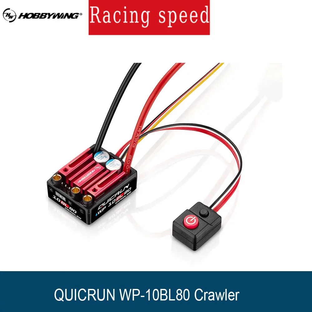 HobbyWing QuicRun WP 10BL80 ESC à prova d'água para carro 1/10 RC 2-4S LiPo 80A compatível com motor QuicRun Outer 3530 SL