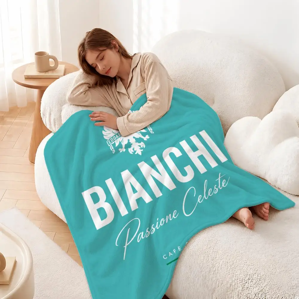 Brand Bianchi Bike Throw Plush Flannel Throw Blanket, Sofa Bed Travel Picnic Home Textile Decor