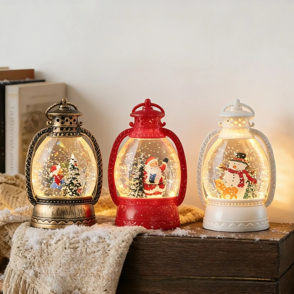 Christmas Children Tree Mini Lantern Decoration Table Lamp Christmas Gift Souvenir Water-filled Table Lamp Feature Night Light