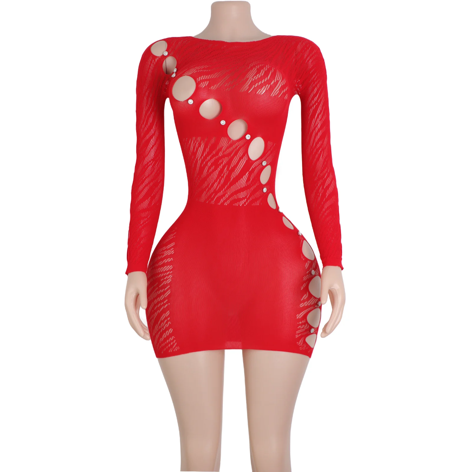 Sexy Fishnet Bodysuit Set Wholesale Elegant Cutout Design Exotic Dancewear Adult Nightclub Apparel Lingerie view 5