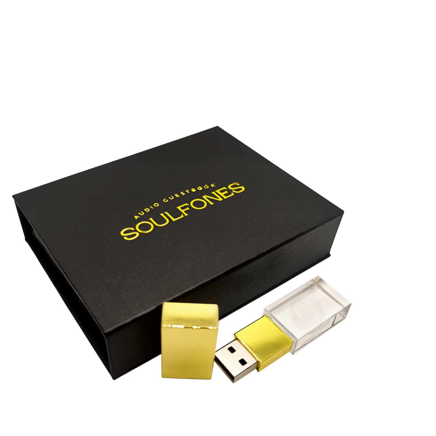 Vara feita sob encomenda livre da memória da movimentação 64gb 128gb do flash de alta velocidade do cristal usb3.0 do metal da cor do logotipo com caixa de presente