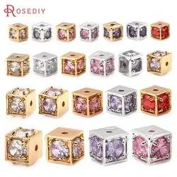 4.5MM 6MM 7MM 8.5MM Brass Cube Spacer Beads Bracelets Beads High Quality Jewelry Accessories Making Rosediy official-website