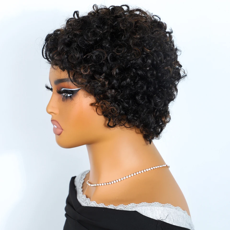 Jerry Curly Short Pixie Lace Front Human Hair Wigs for Women HD Lace Wigs Human Hair Multi Parting Water Wave Lace Front Wig image 2