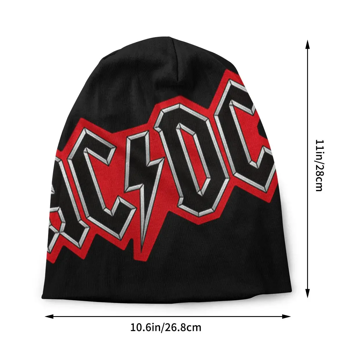 Fashion Winter Warm Men Women Knit Hat Unisex Adult AC DC Logo Skullies Beanies Caps Heavy Metal Band Music Bonnet Hats