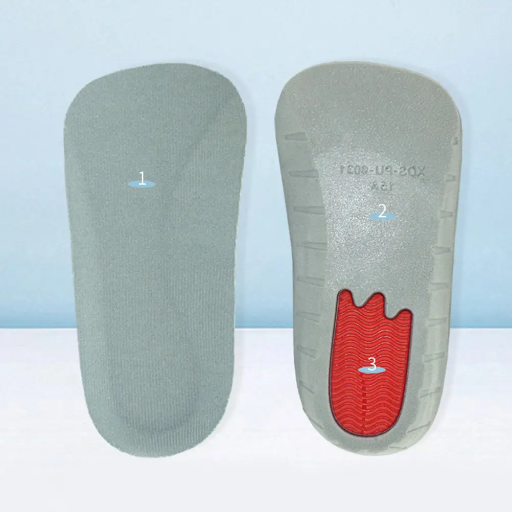 1Pair Height Increase Insoles Invisible Inner Heightening Shoe Pads Grey 1.5cm Non-Slip Shock-Absorb Heel Lift Inserts Unisex
