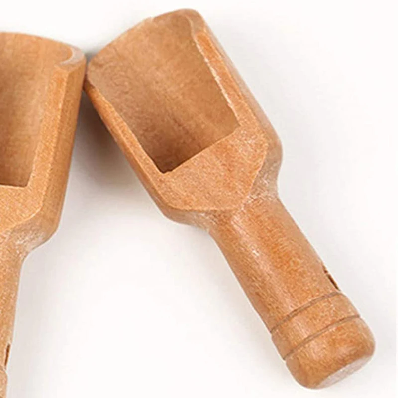 1pcs Wooden Handle Small Salt Shovel Scoop Teaspoon Ground Milk Powder Coffee Scoops Condiment Spoon