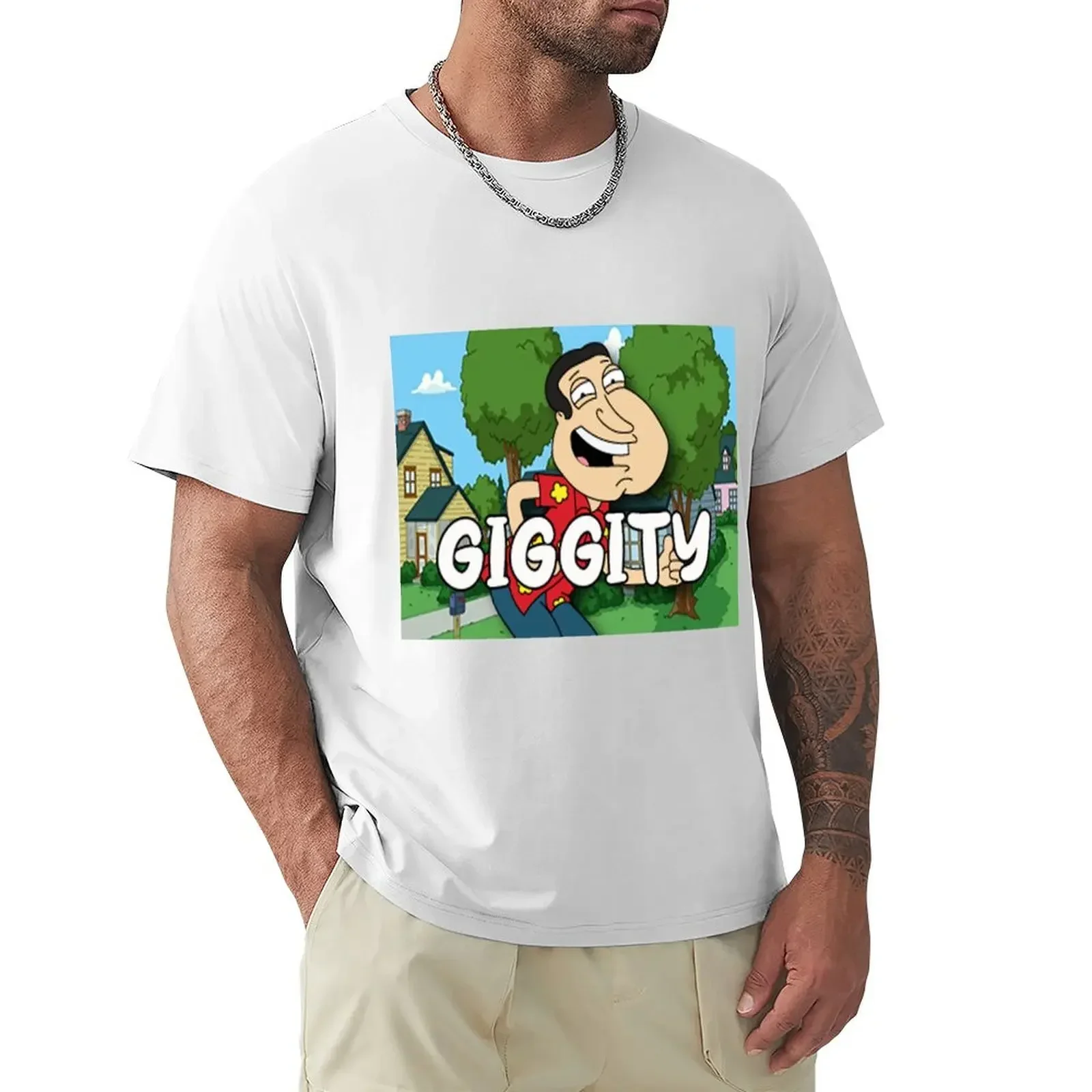 Glen Quagmire T-shirt korean fashion anime clothes clothes for men