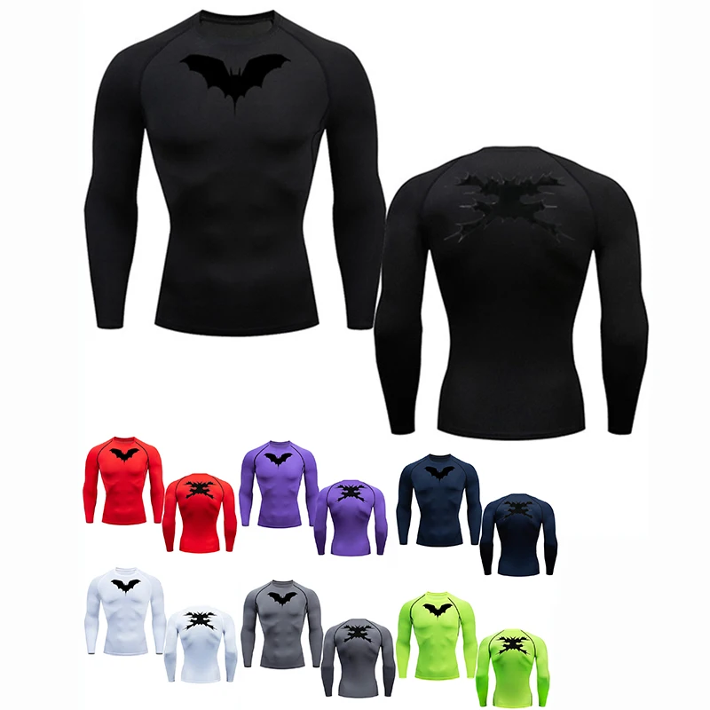 Camiseta masculina correndo esporte t camisa de compressão fitness topos t secagem rápida treinamento ginásio esporte correndo camisas camisa