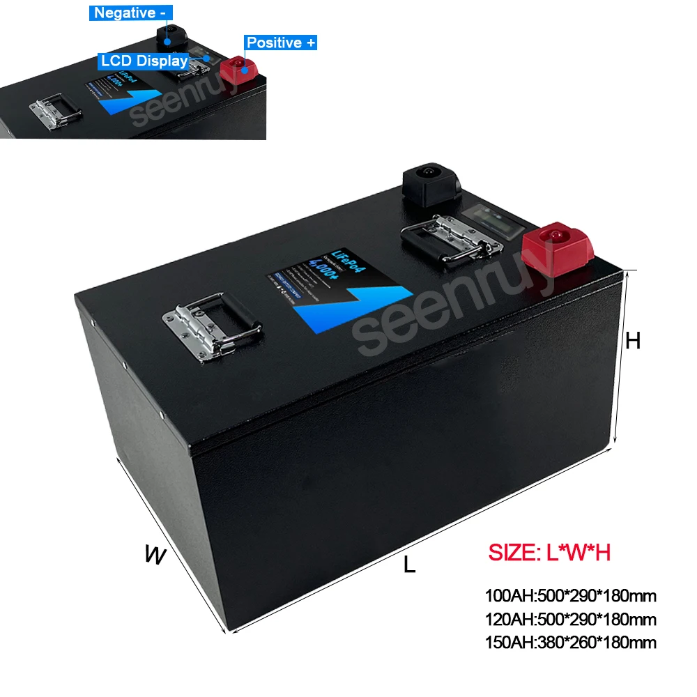 48V 100AH 120AH 150AH Lifepo4 With Charger Lithium Iron Phosphate Battery For Solar Energy Storage Tricycle Motorcycle Scooter