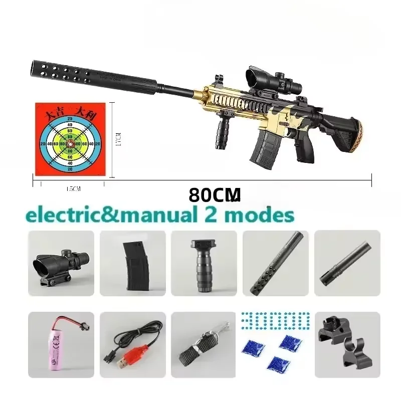 Elektryczny pistolet zabawkowy M416 Automatyczny pistolet żelowy Bullet Blaster Zabawki dla dzieci Gra na świeżym powietrzu AirSoft Sniper Rifle Splatter Gun Broń dla chłopca