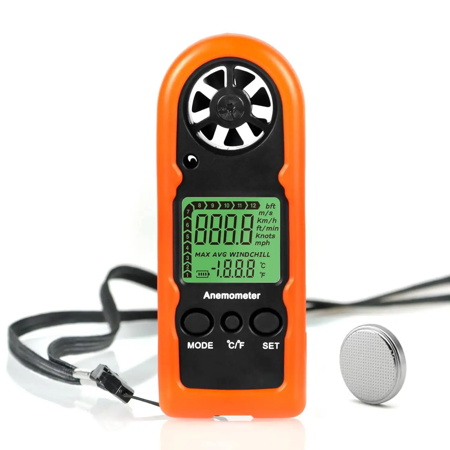 

Handheld Wind Gauge, Digital Anemometer Wind Meter Measuring Wind Speed/Temperature, Wind Speed Meter Gauge with Backlight