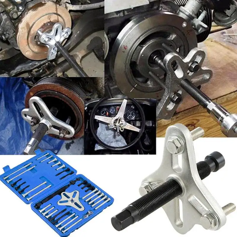 Car Repair Tool Set Heavy Duty Steering Wheel Pullers High Hardness Flywheel Crankshaft Pulley Puller Car Accessories For