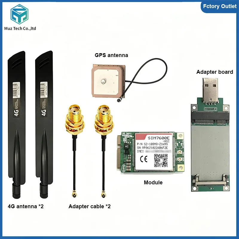 SIMCOM SIM7600E-H1C PCIE+4G antenna USB Adapter With SIM card slot LTE CAT4 Module with GNSS for Europe/Middle East/Africa