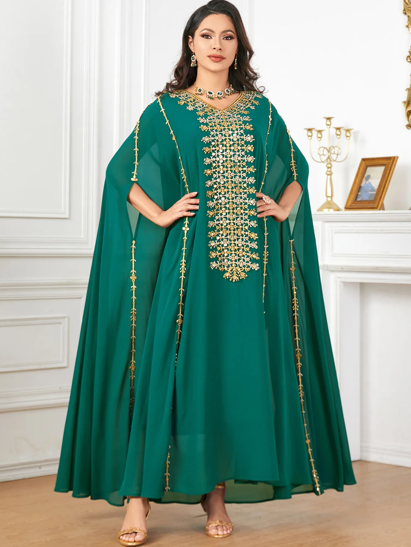 Morocco Kaftan Luxury Dubai Abaya Women Muslim Cloak Maxi Dress Eid Djellaba Caftan Islamic Jalabiya Arabic Robe Vestidos Abayas