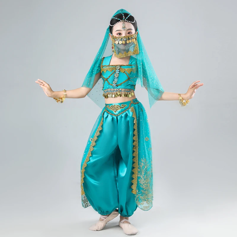 Costumes De danse indienne pour enfants, princesse Jasmine pour filles, vêtements De spectacle Atacadista Dança De Barriga Barata
