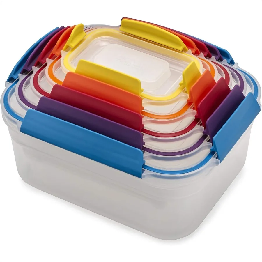 

Joseph Joseph Nest Lock Plastic BPA Free Food Storage Container Set with Lockable Airtight Leakproof Lids 10Piece MultiColor