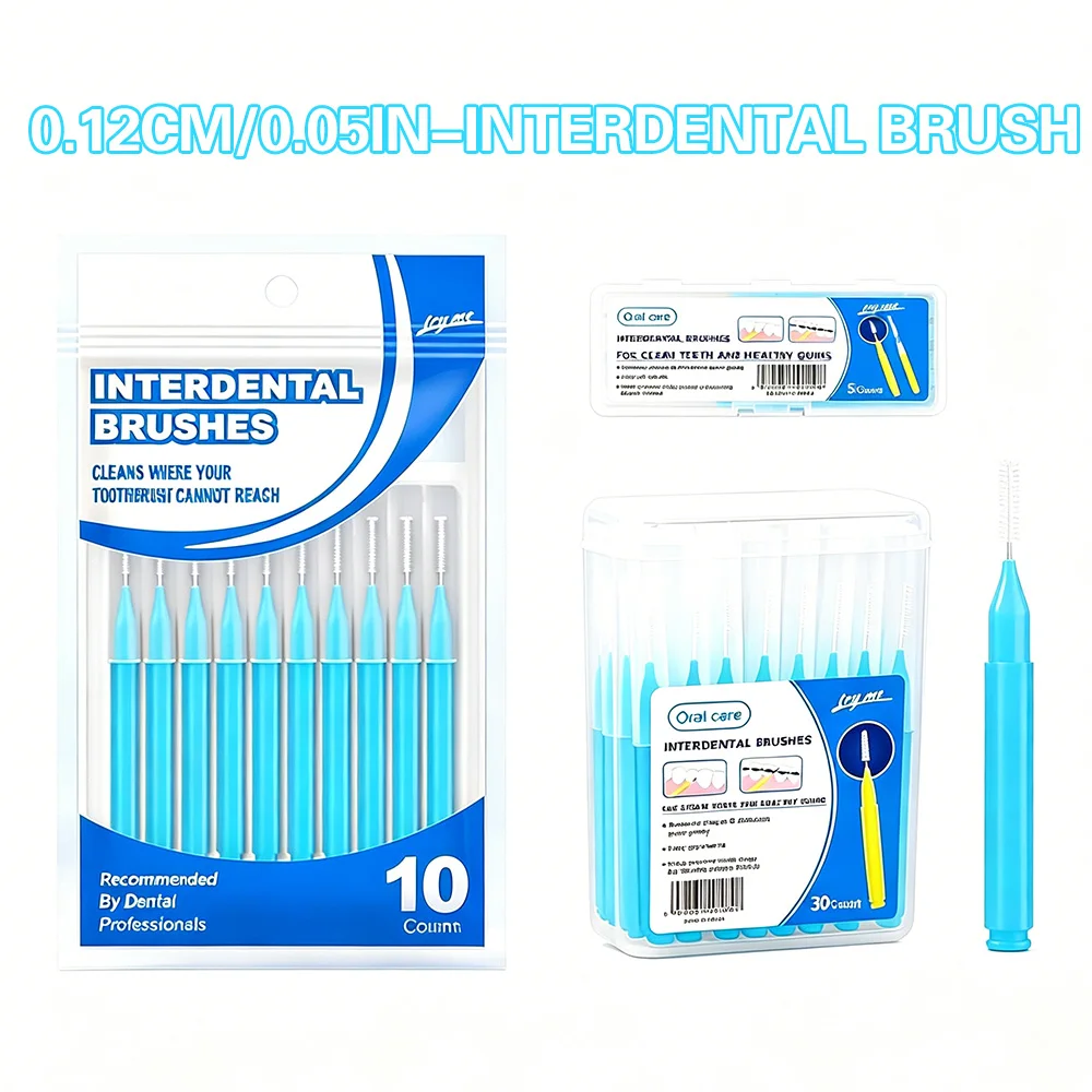Portable Interspace Tooth Brush 0.12cm/0.05in Interdental Gap Cleaner Disposable Dental Oral Care Cleaning Accessories