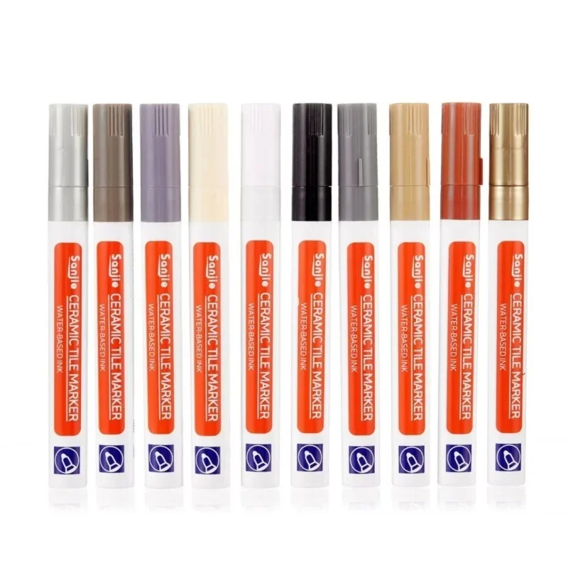 1-6Pcs Grout Pen Set White Tile Paint Marker: Waterproof Grout Paint, Tile Grout Colorant and Sealer Pen - Beige, 5mm Tip