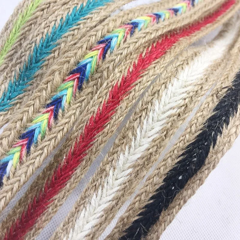 Colorful Hand-Woven Mmulti-Strand Jute Rope Lace Weaving Jute Rope DIY Wedding Party Craft Decoration Cord 2.5CM 10meter