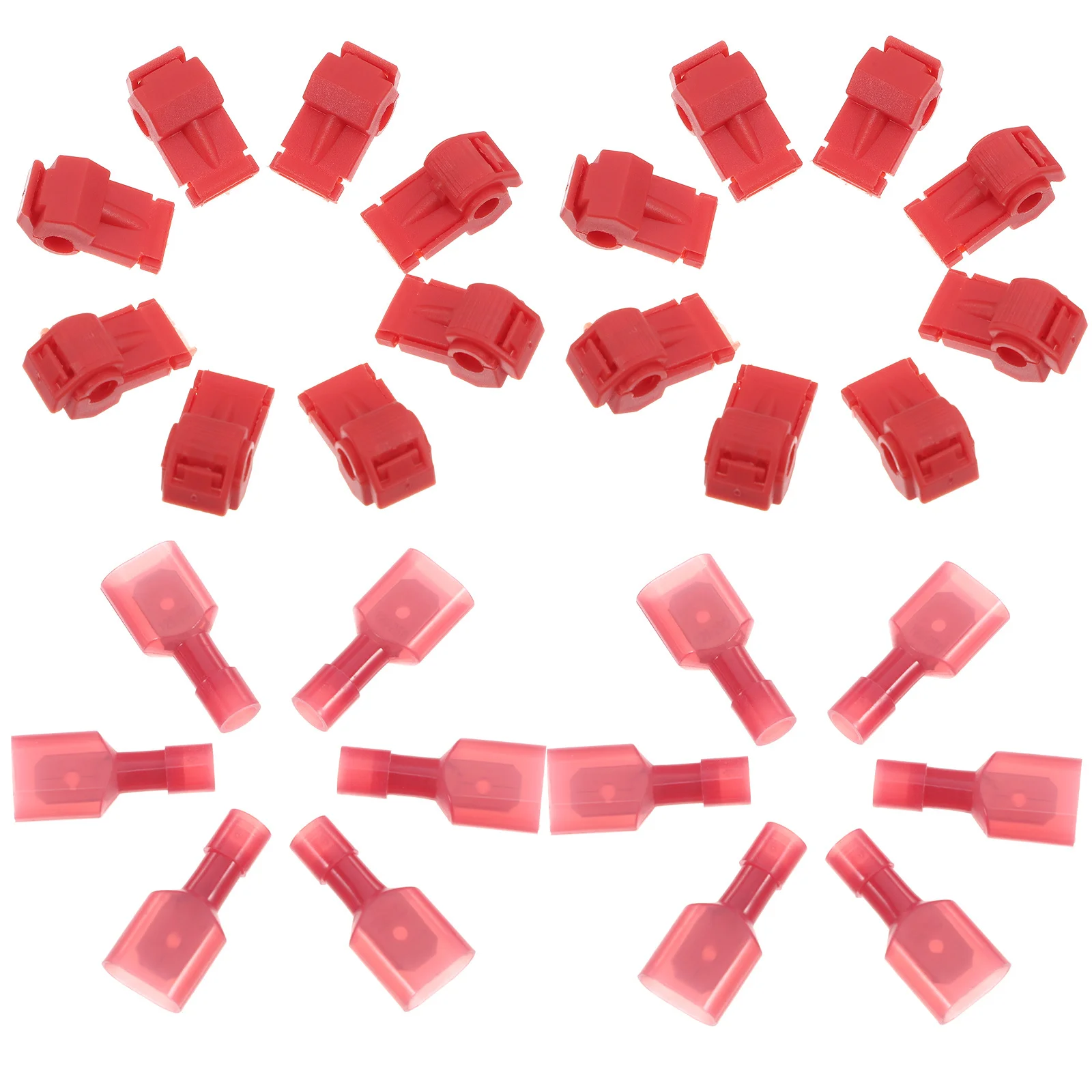 

100Pcs T-Type Quick Splice Wire Connectors Red Insulated Crimp Terminals for Automotive Marine and Household Electrical