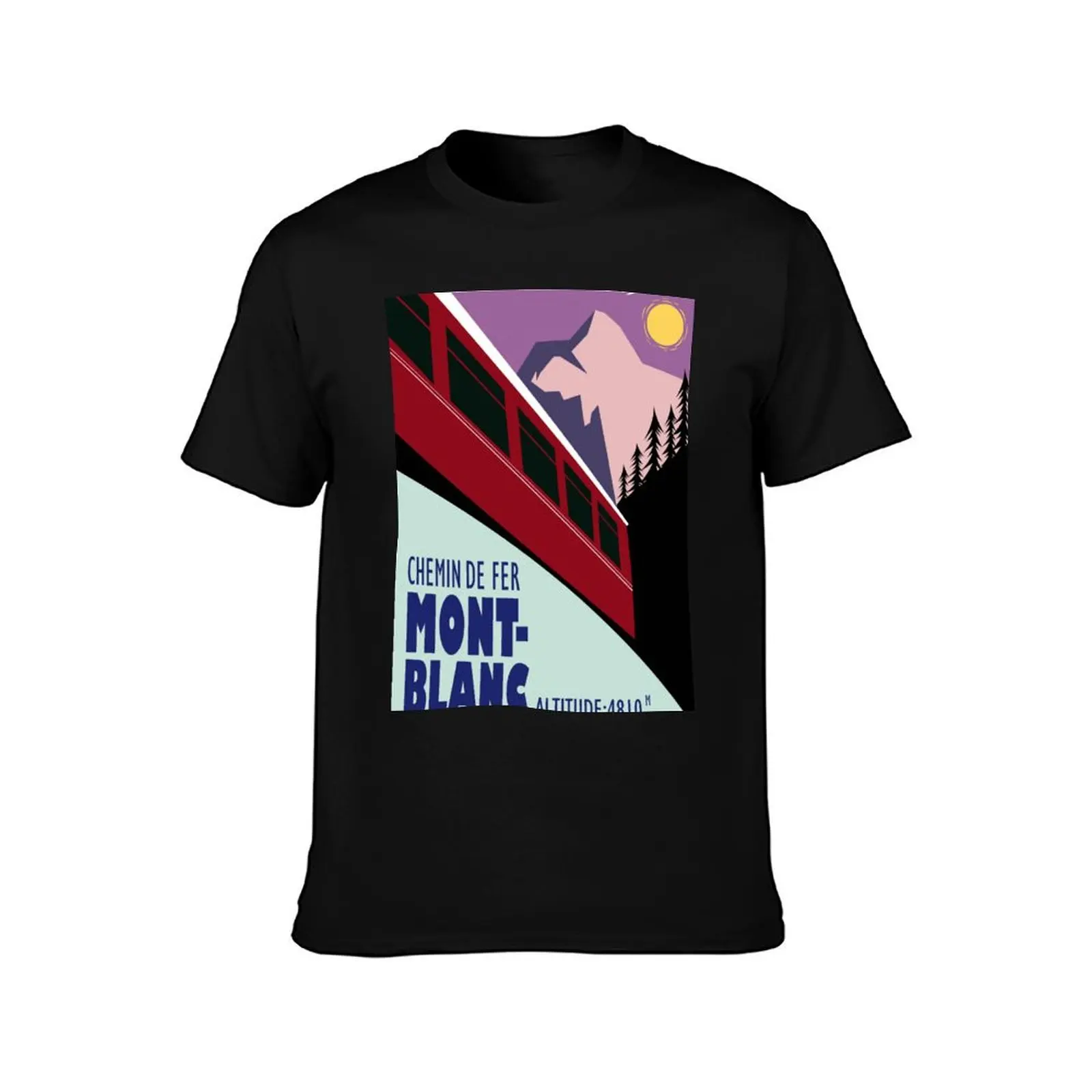 Chemin de Fer Mont Blanc poster T-Shirt Dry Fit Running Short Sleeve Top