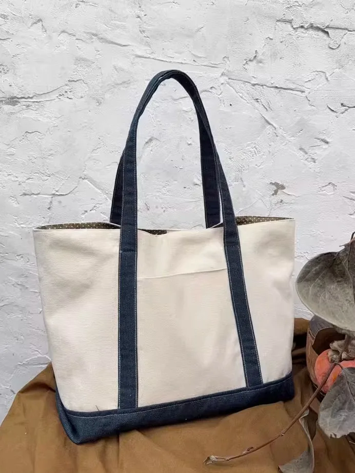 

Японская холщовая сумка-тоут, большая сумка на одно плечо, художественная хлопковая сумка в стиле ретро, повседневная, экологически чистая