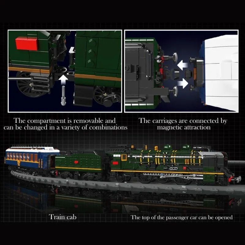 GSF 12025 Technische treinbouwsteen Orient Express-Franse spoorwegen SNCF 231 stoomlocomotief kerstcadeau voor kinderen