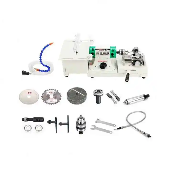 brand new DIY 950W  Turning Lathe Wood Cutting Tool Jewelry Gemstone Saw Cut Turning Lathe With Spindle Cylinder Marking Machine