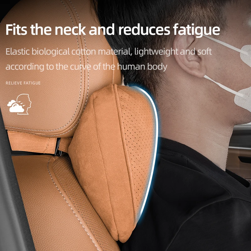 Car Neck Rest Headrest Cushion Pillow For Lincoln Navigator MKZ MKX MKC MKT Continental Nautilus Suede Car Neck Waist Pillows