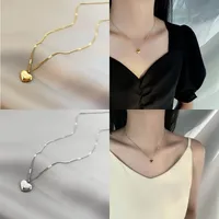 Couple clavicle chain geometric heart shape accessories light luxury temperament simple and sweet love pendant necklace