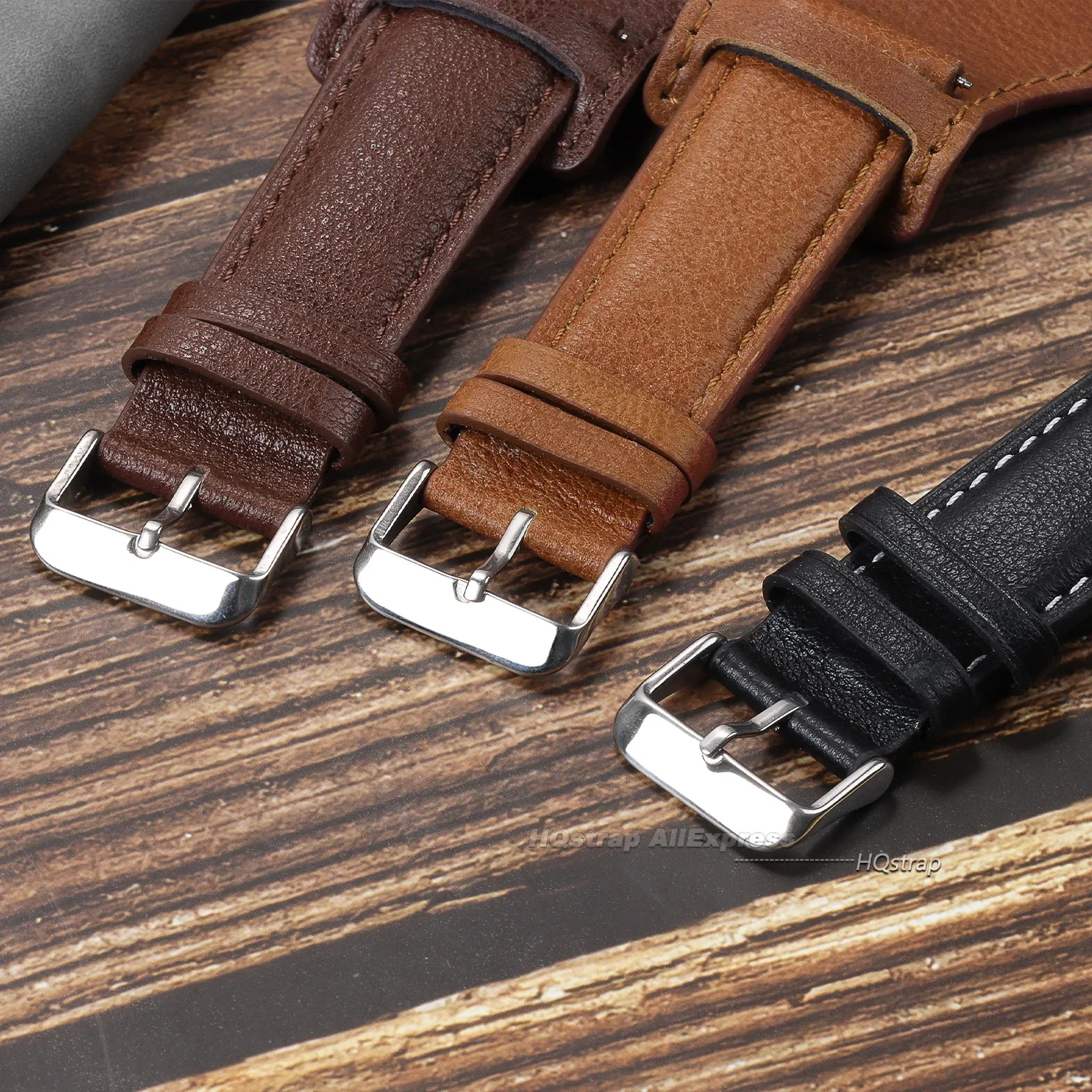 New Leather Watch Strap 22mm 20mm 18mm Band for Samsung Watch 6 5 4 3 Watchbands for Seiko Bracelet for Rolex Universal straps